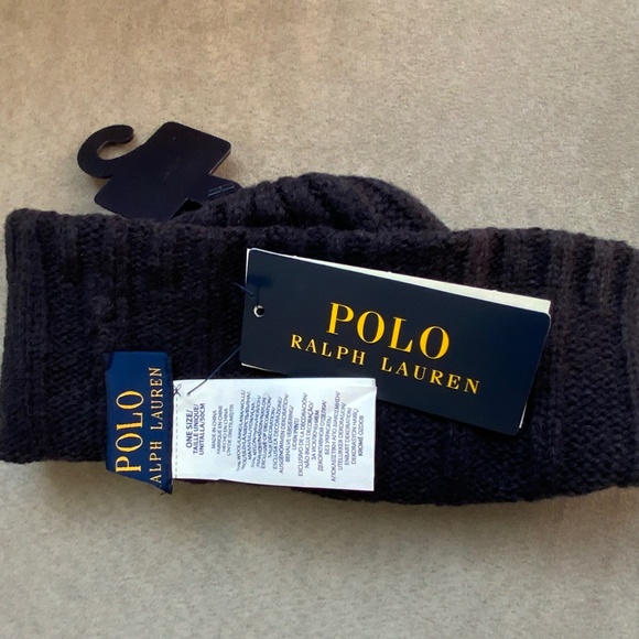 Polo Ralph Lauren Pony Men's Wool in Navy Blue Knit Hat Cuffed Beanie OS NWT - Picture 8 of 15
